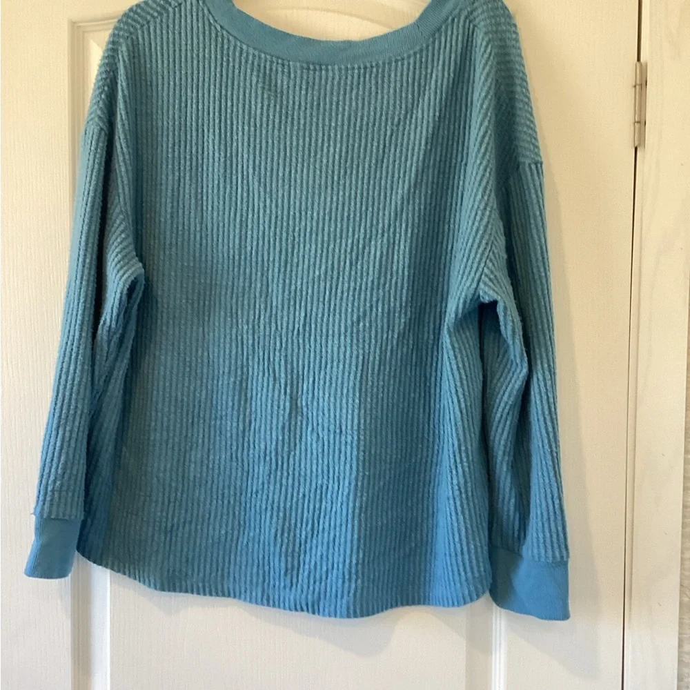 Terra & Sky Light Blue V-Neck  sweater size 0X EUC